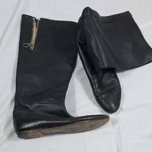 Sigerson Morrison Black Leather Zip Boots